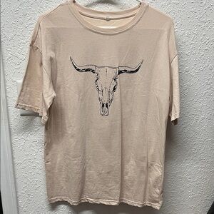 Womens Beige Graphic T-Shirt